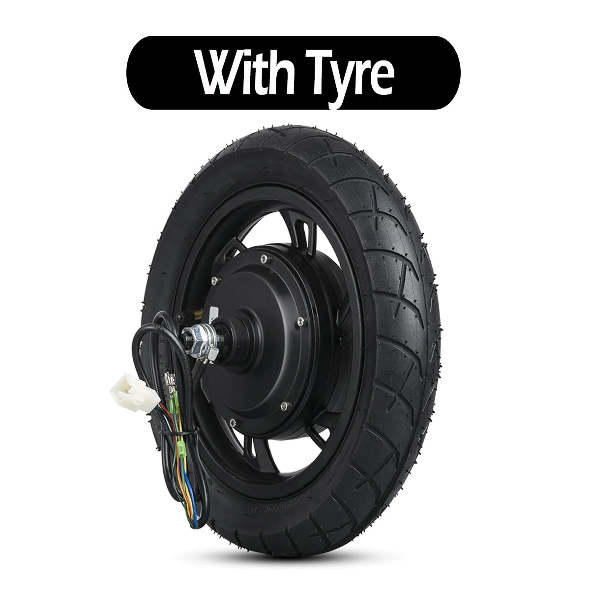 12-Inch Electric Scooter & Folding E-Bike Rear Hub Motor Wheel - 36V 350W / 48V 500W Brushless Motor (With / Without Tire)