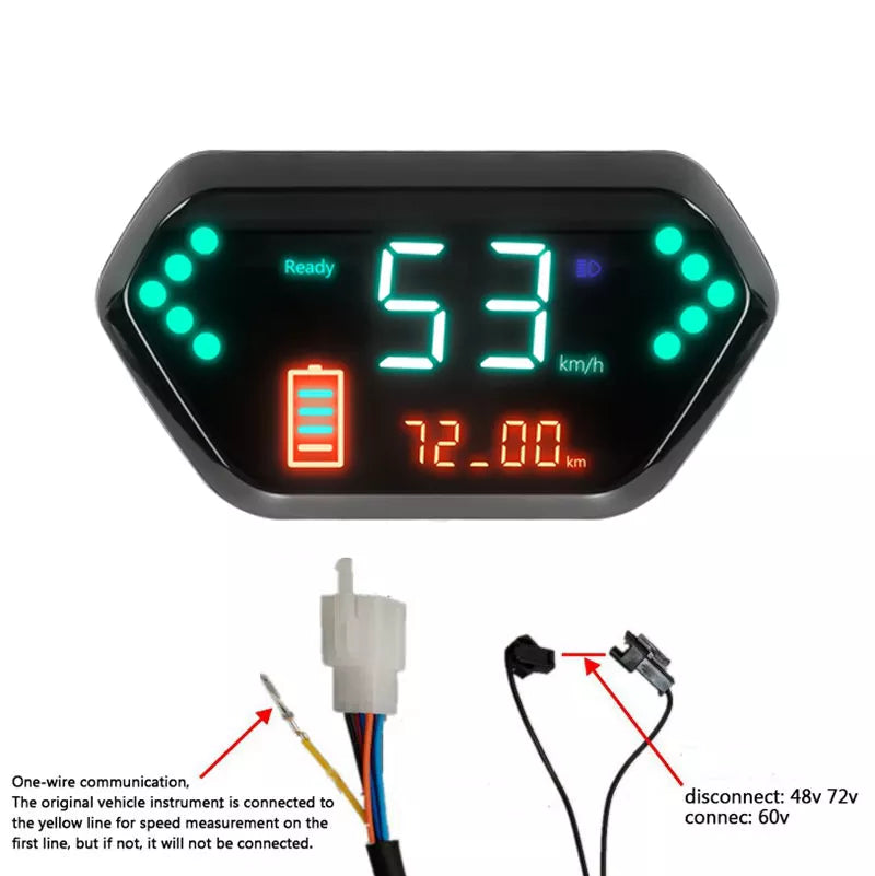 Electric Bicycle Lcd Display 36V 48V 60V Universal with Speed Meter Ba ...