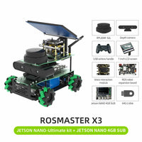 ROSMASTER X3 ROS2 Robot Mecanum Wheel Aluminum Alloy Frame Autopilot Lidar Mapping for Jetson NANO Orin NX Orin NANO RaspberryPi