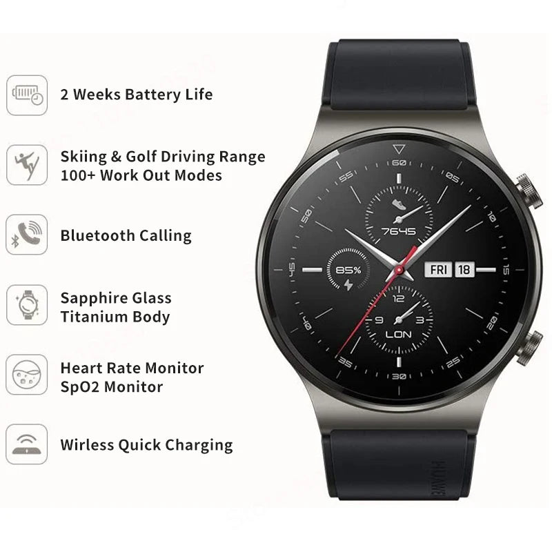 HUAWEI Watch GT 2 Pro Smart Watch 1.39'' 5ATM SpO2 Heart Rate Sleep Monitor GPS Smartwatch Fitness Sport Watch For Men