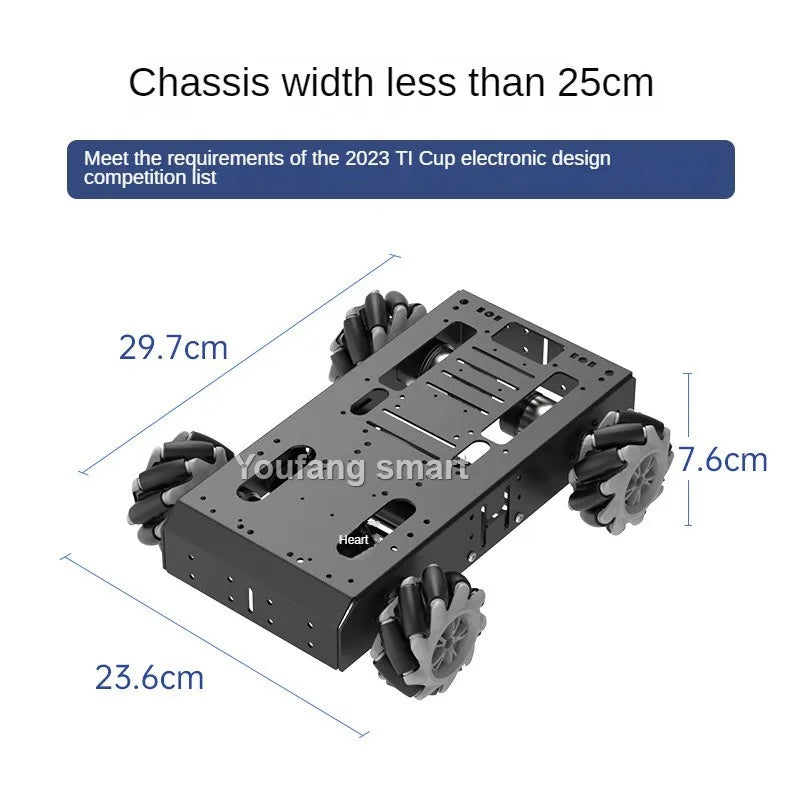 10KG Load 4WD Omnidirection Mecanum Robot Car 97mm Wheel 12V Encoder Motor Metal Chassis for Arduino for Raspberry Pi Robot Kit