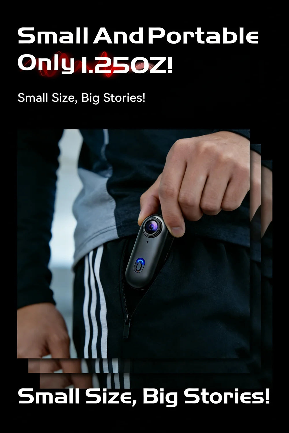 JETO H88 Mini 4K WiFi Body Camera with Magnetic Clip