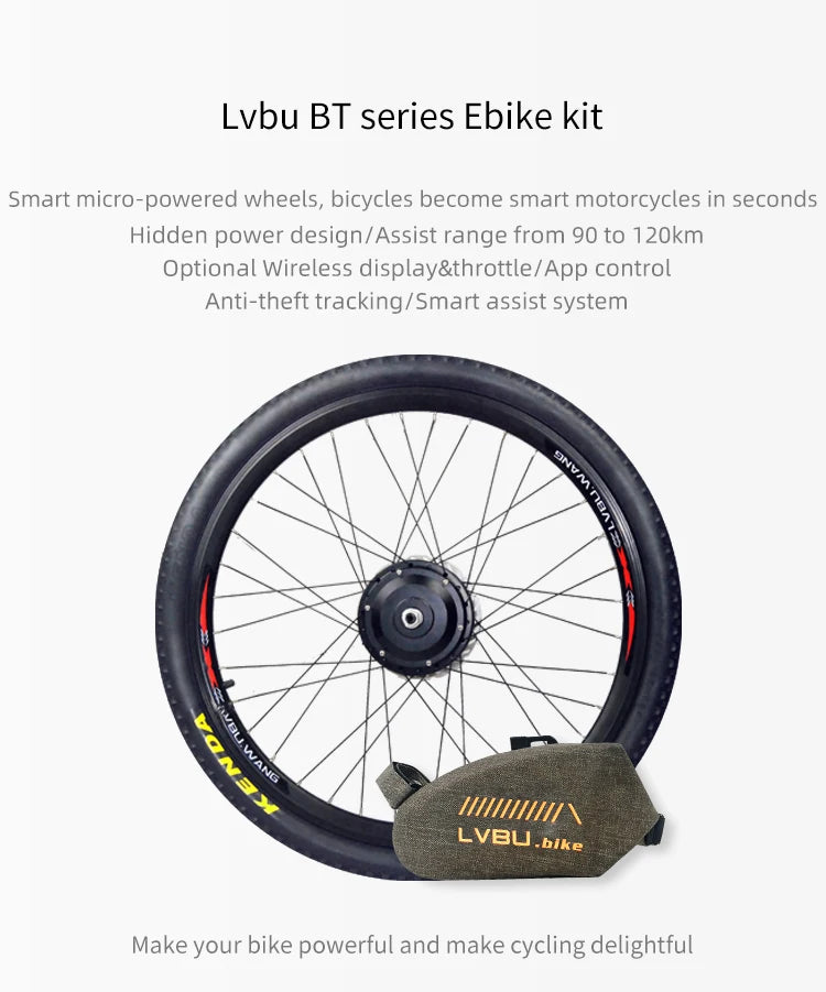 LVBU Europe Warehouse Portable 36V 350W Kit Di Conversione Ebike Da 27.5 for Front Wheel with Battery