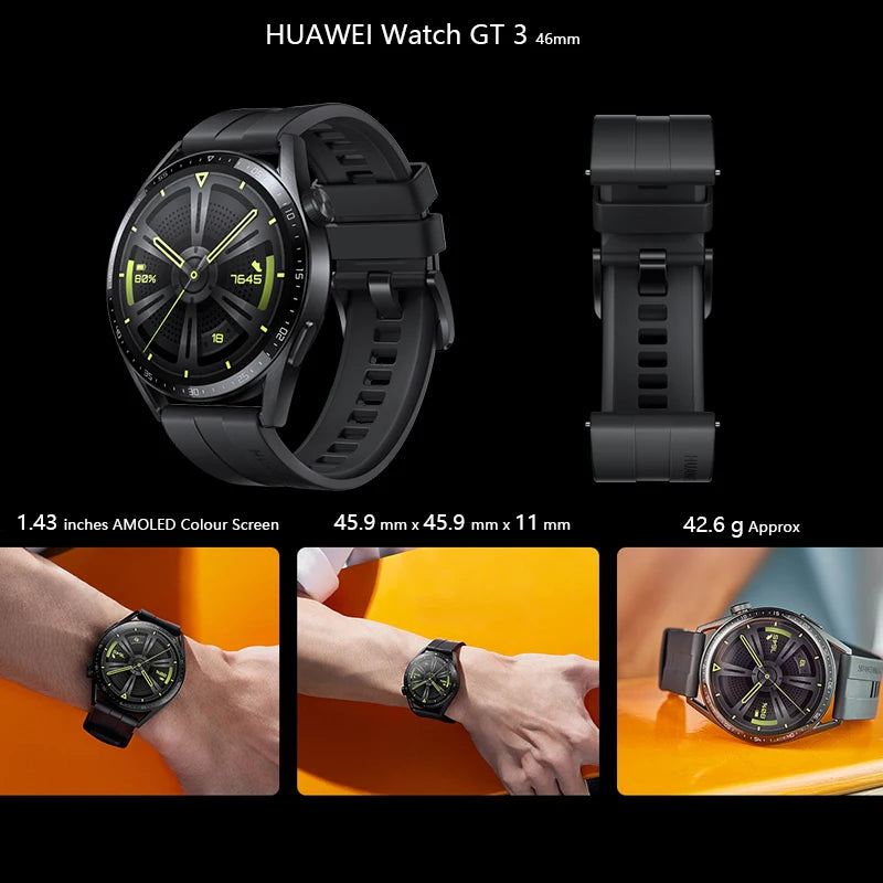 HUAWEI WATCH GT 3 Smartwatch | 2 weeks battery life | all-day SpO2 monitoring | Personal AI Running Coach | accurate heart