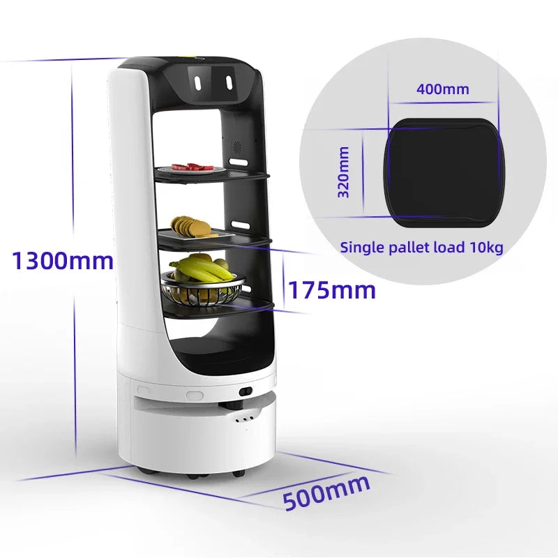 Factory Price Restaurant Pizza Food Robot Intelligence Indoor Food Delivery Robot Driverless Catering Hotel Serving Waiter Robot