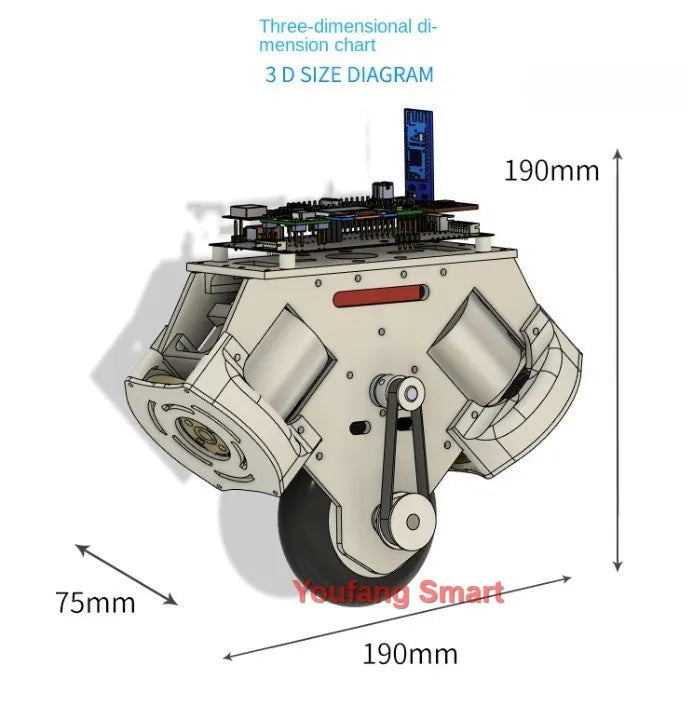 3D Printing RC Tank Unicycle Intelligent Car for STM32 Robot Car Open Source Competition APP Control Unicycle Balance Robot Kit