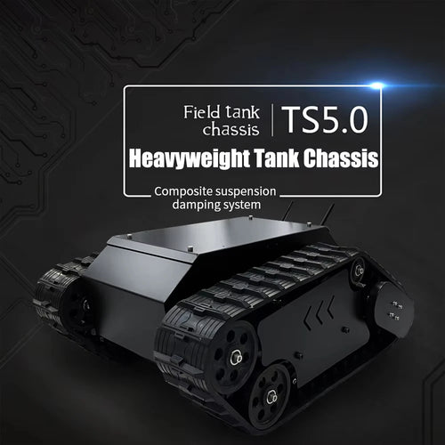 100Kg Large Load RC Tank TS5.0 Metal Chassis Rubber Tracks Overweight 90KG Obstacle Surmounting Tank For ROS STM32 Develop Robot