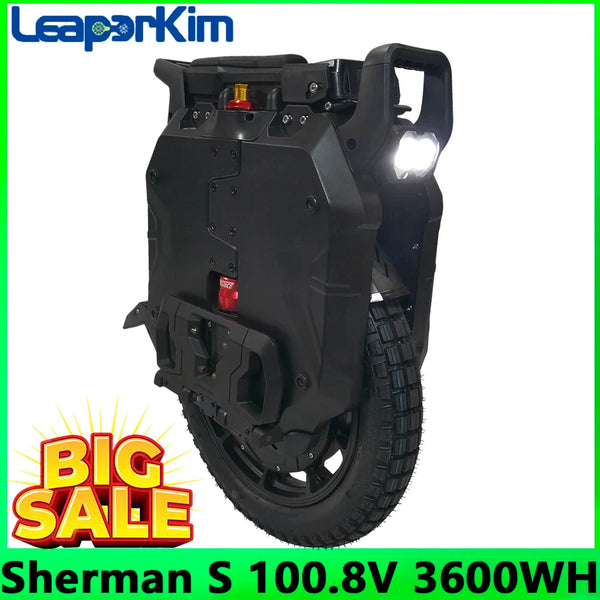LeaperKim Veteran Sherman S Electric Unicycle New Sherman S Suspension EUC 100.8V 3600WH Monowheel 3000W Off-road 20-inch