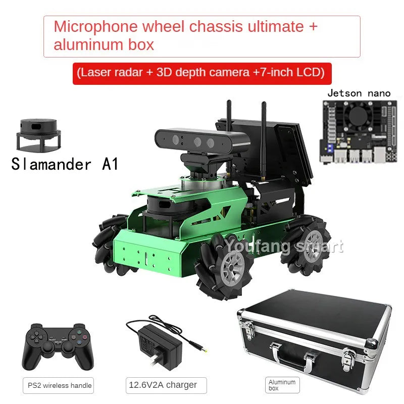JetAuto ROS 4WD Robot Car with Lidar Depth Camera Touch Screen for Jetson Nano Robot DIY Kit Support SLAM Mapping and Navigation