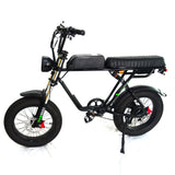 Super Cool 1000W 35Ah Fatbike Double Battey Mid Suspension Electric Bike 73 Adult ebike Mountain long Seat ebikes