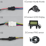 KT Brushless Controller 350W Speed Controller 250W 350W 500W  For E-bike Motor LCD3 LED Display Waterproof  24V/36V/48V