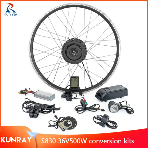 36V 500W Hub Motor Wheel E-bike Conversion Kits  Electric Bike Motor with Electric Bicycle Kit Rear Wheel Motor S830