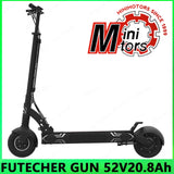 NEWEST Futecher Gun Pro 52V 20.8Ah Electric Scooter Minimotors Motor 1760W Max Power Front And Rear Suspension