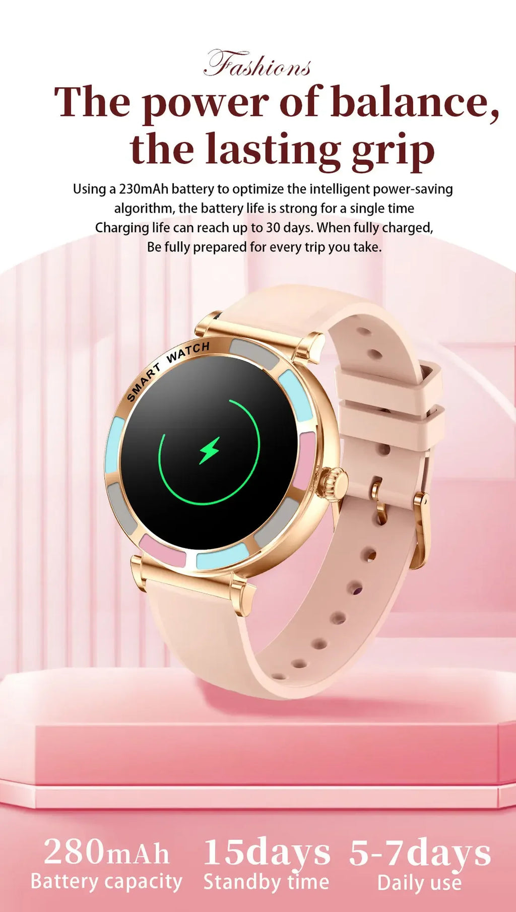 Gaines H20 Women Fashion Smart Watch Bluetooth Calling Wristwatch Health Monitoring AI Voice Sports Fitness Lady Luxury Smartwat