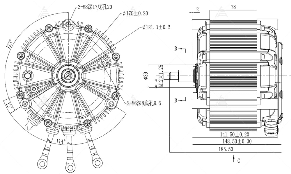 New SiAECOSYS SIA155-48 18kW Peak PMSM Hairpin Motor High Quality Assurance Hairpin Motor Similar Technology with Tesla