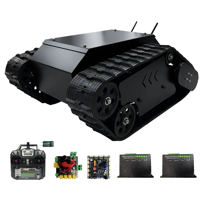 100Kg Large Load RC Tank TS5.0 Metal Chassis Rubber Tracks Overweight 90KG Obstacle Surmounting Tank For ROS STM32 Develop Robot