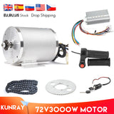 2000w Electric Motor 72V 3000W Brushless Motor Controller 48V - 72V 50A Reverse Twist Throttle Power Ignition Lock Scooter Kit