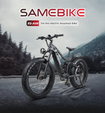 Samebike RS-A08 Electric Bike Samsung 48V17AH Lithium Battery BAFANG 750W Motor 26" Fat Tire Oil Brake Road Ebike For Adults