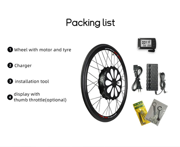 Electric Bike Kit China With Battery Included For Front Motor Wheel Disc/V Break Support