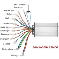 Ebike Motor Controller Kit Accelerator Brushless Motor 36v 1000w Electric Bike Conversion Kit Skateboard 50A for 72v 3000w