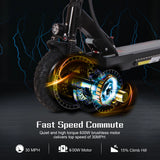 M4 Pro Electric Scooter 10 Inch Off-Road Tires 600W Motor 45Km/h Max Speed 65Km Long Range 48V 16Ah Lithium Battery with Seat