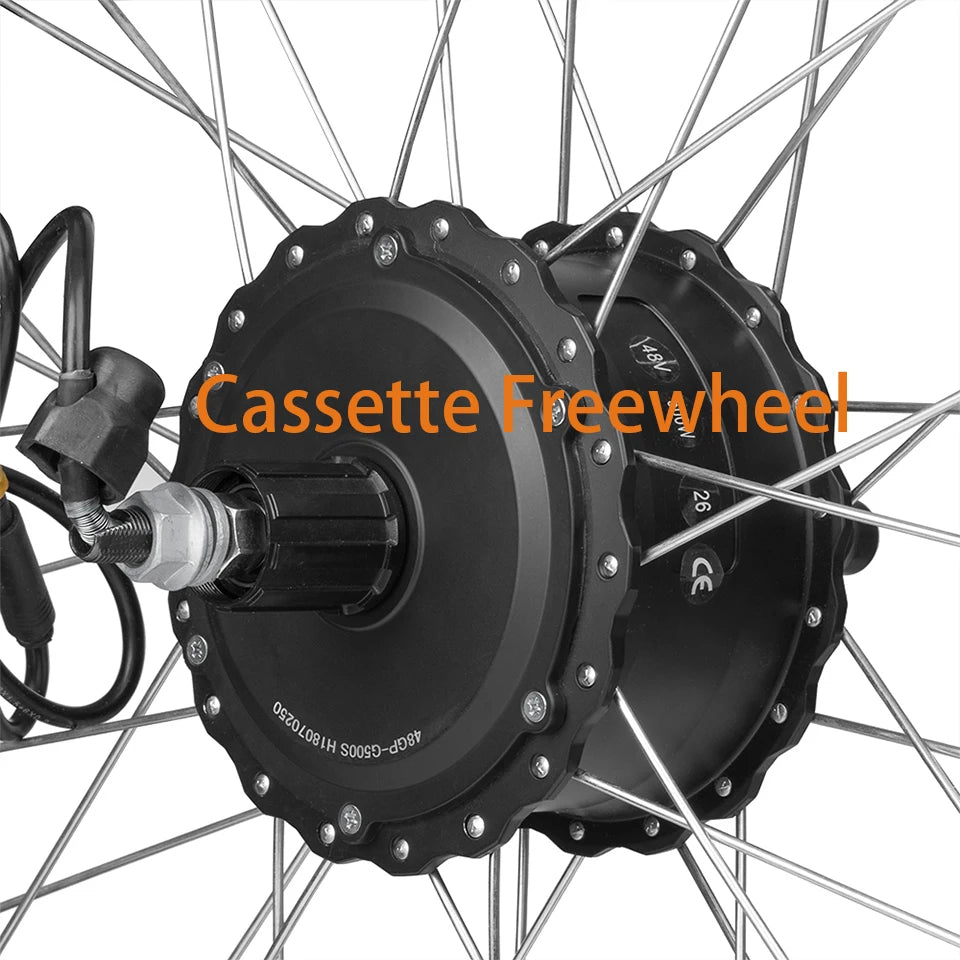 Fat Tire Electric Bike Kit 36V/48V 500W - Snow & Sand E-Bike Hub Motor Kit (20", 24", 26" × 4.0")