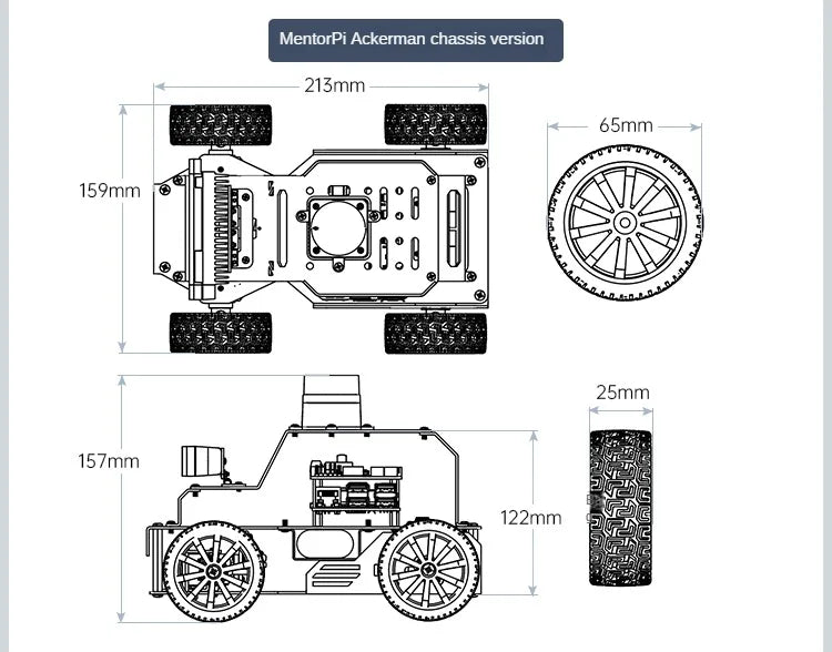 4WD Robot Car with Lidar Monocular/Depth Camera RC Car for Raspberry Pi 5 ROS Robot Kit Support SLAM and Autonomous Driving Tank