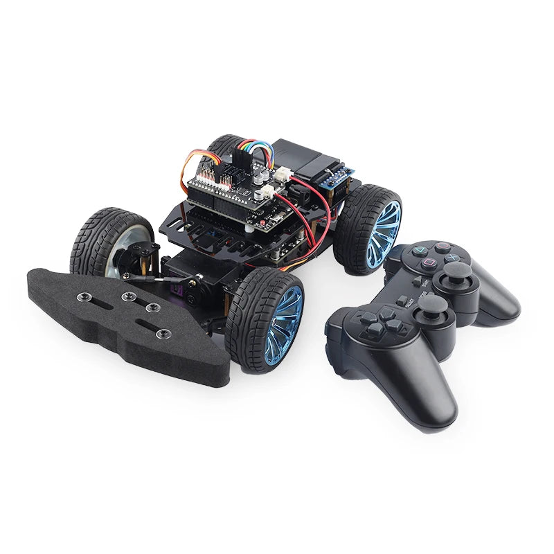 Ackermann Trolley Metal Chassis Servo Rear-Wheel Drive 4WD Robot Car For Arduino Robot DIY Kit Ps2 Handle UNO Programmable Robot