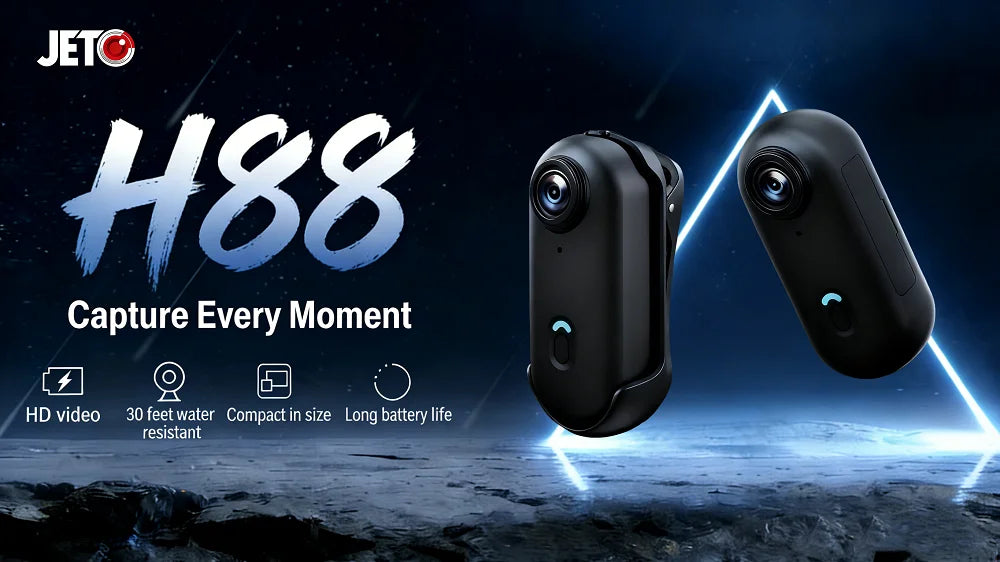 JETO H88 Mini 4K WiFi Body Camera with Magnetic Clip
