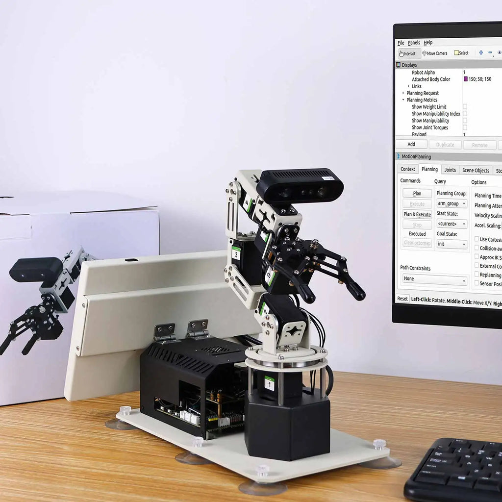 DOFBOT PRO 6DOF Robotic Arm ROS Python Programming Learning Kit with 3D Deep Point Cloud Recognition Gripping for Jetson Orin