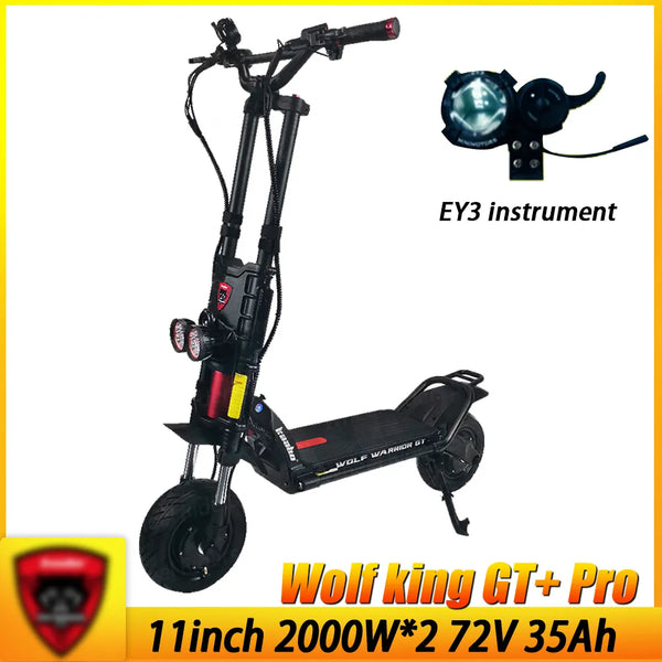 Wolf king GT+ Pro Wolf Warriors 11 Inch 2000W*2 72V 35Ah EY3 Instrument Official Original Electric Scooter Fldable