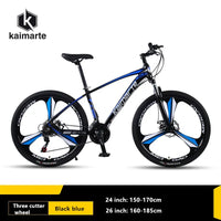 KAIMARTE Mountain Bike 24Inch 26Inch 21/24/27Speeds Disc Brake Aluminum Alloy Frame Adult Mountain Bicycle