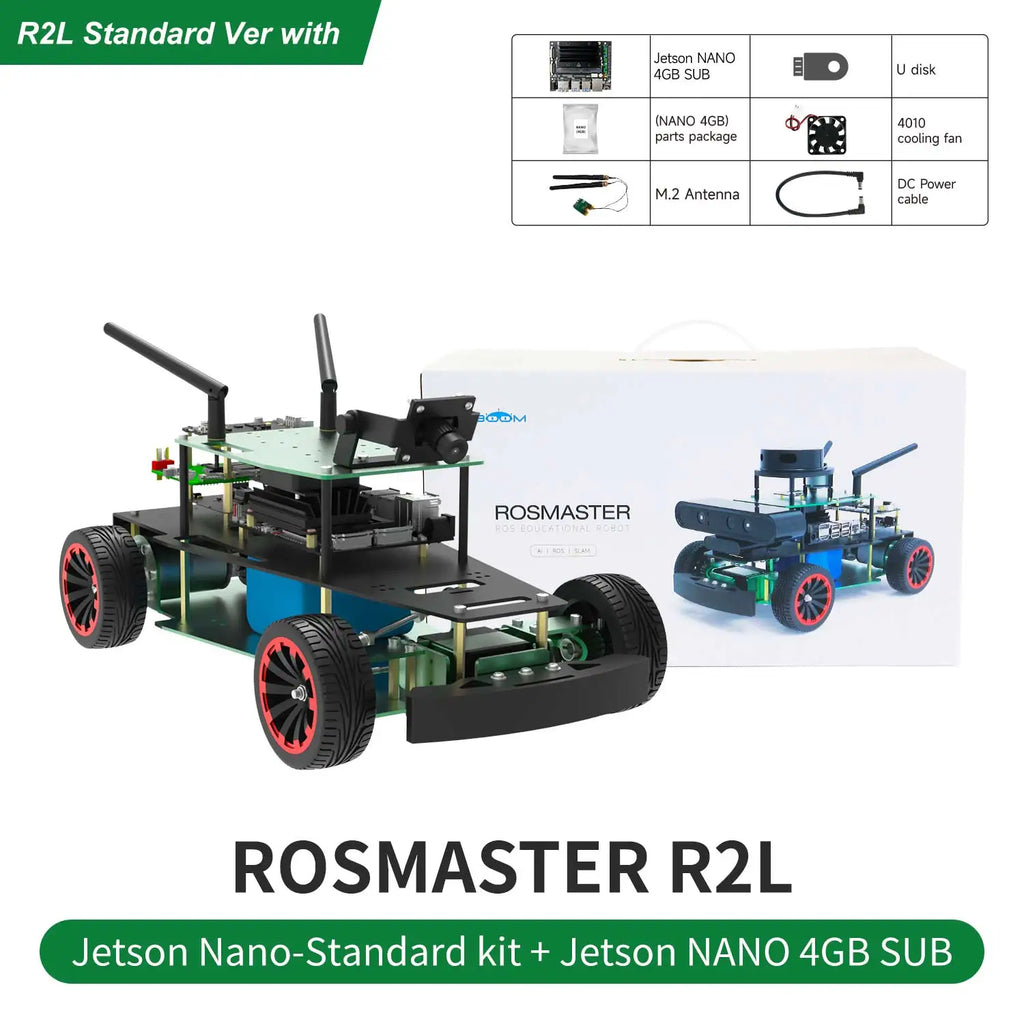 Yahboom Ackerman Structure R2L ROS Robot Car Python Coding for Jetson NANO 4GB Support Model Training Autopilot