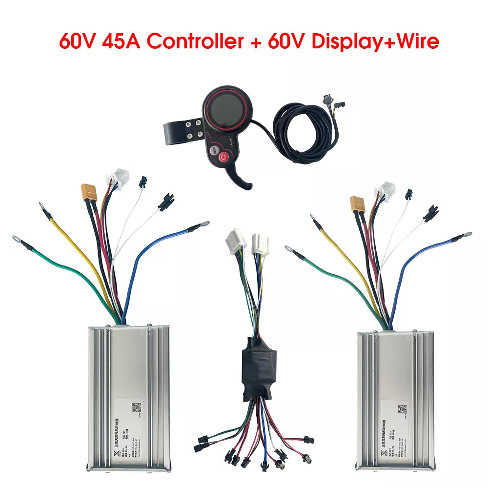 YunLi Upgraded 60V 45A Scooter Controller for Dual motor 3200w 5600w 6000w electric scooter LH-100 Display Accelerator