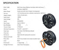 QSMOTOR 12*3.5 inch 260 2000W V1.1 12 inch wheel hub motor 70KPH