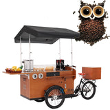 Europe Standard Coffee Cart Bike Popular Snack Tricycle Street Ice Beverage Mobile Three Wheels Truck