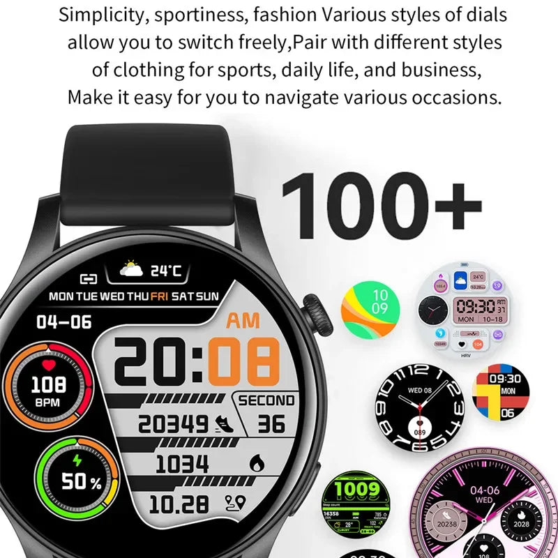 Gaines KC88 Smart Watch 1.43inch AMOLED HD Screen BT Call AI Voice Assistant Heart Rate 100+ Sport Fitness Tracker Men Women Smart Watch