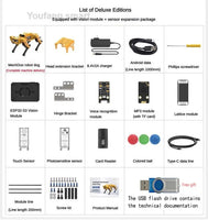 ESP32 Quadruped AI Robot Dog Mechdog Visual Bionic Robotics Kit For Arduino for Python for Graphical Programmiable Robotic Dog