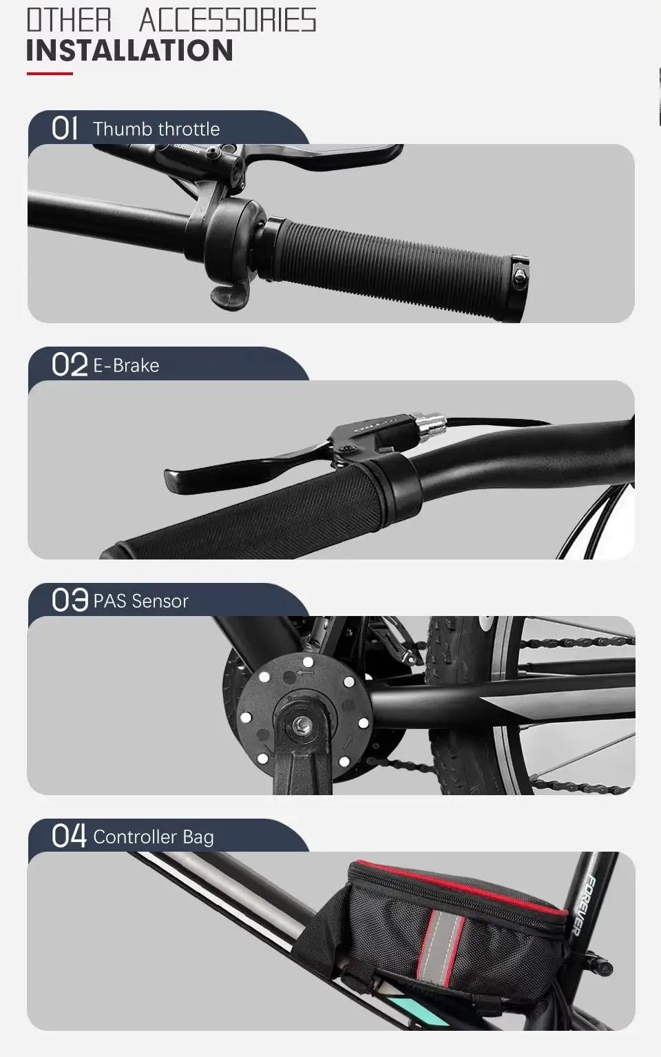 48V 1000W-1500W Fat Tire Electric Bike Conversion Kit - Waterproof Rear Hub Motor (20", 26" × 4.0")