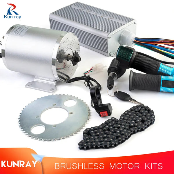 Kunray E-bike Brushless Motor 36V 1000W Brushless Controller for Motor 48V 2000W with Throttle for Go-Karts 72v 3000w