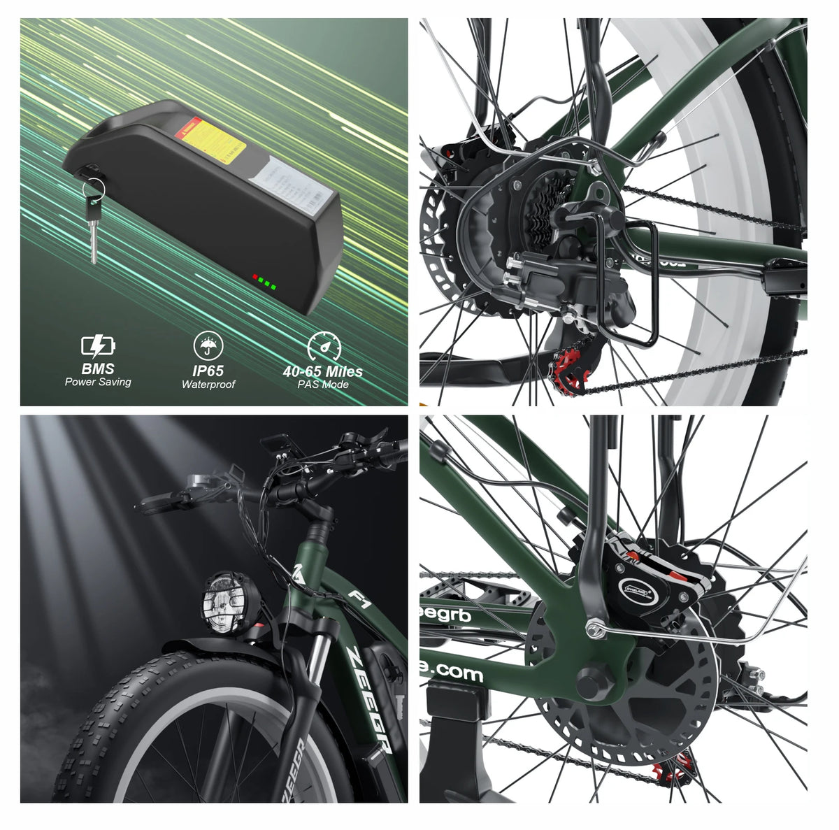 Zeegr Fl Electric Bike All-TerrainFat Tire E-Bike 26" 1000W 48V 16AH  Fat Tire Ebike Mountain Snow Electric Bicycle