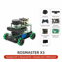 ROSMASTER X3 ROS2 Robot Mecanum Wheel Aluminum Alloy Frame Autopilot Lidar Mapping for Jetson NANO Orin NX Orin NANO RaspberryPi