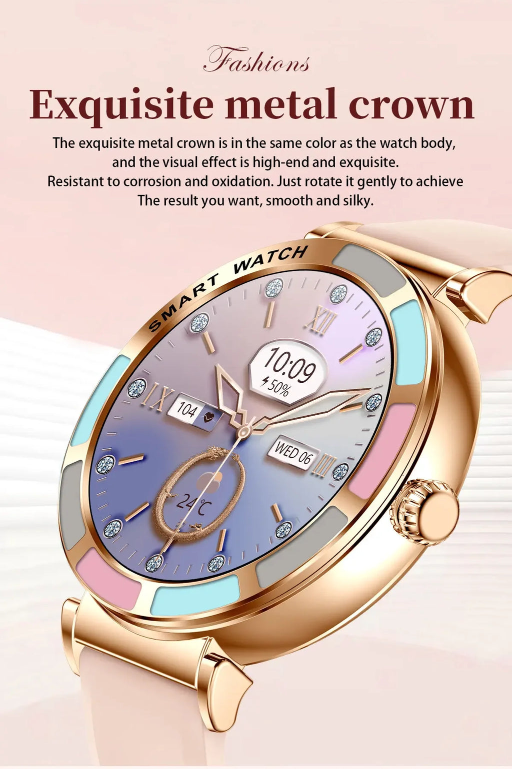 Gaines H20 Women Fashion Smart Watch Bluetooth Calling Wristwatch Health Monitoring AI Voice Sports Fitness Lady Luxury Smartwat