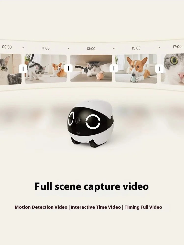 Rolamini Intelligent Robot Kids Pet Companionship Mobile Camera Remote Control 5000mah Long Battery Life Potable For Kids Pet