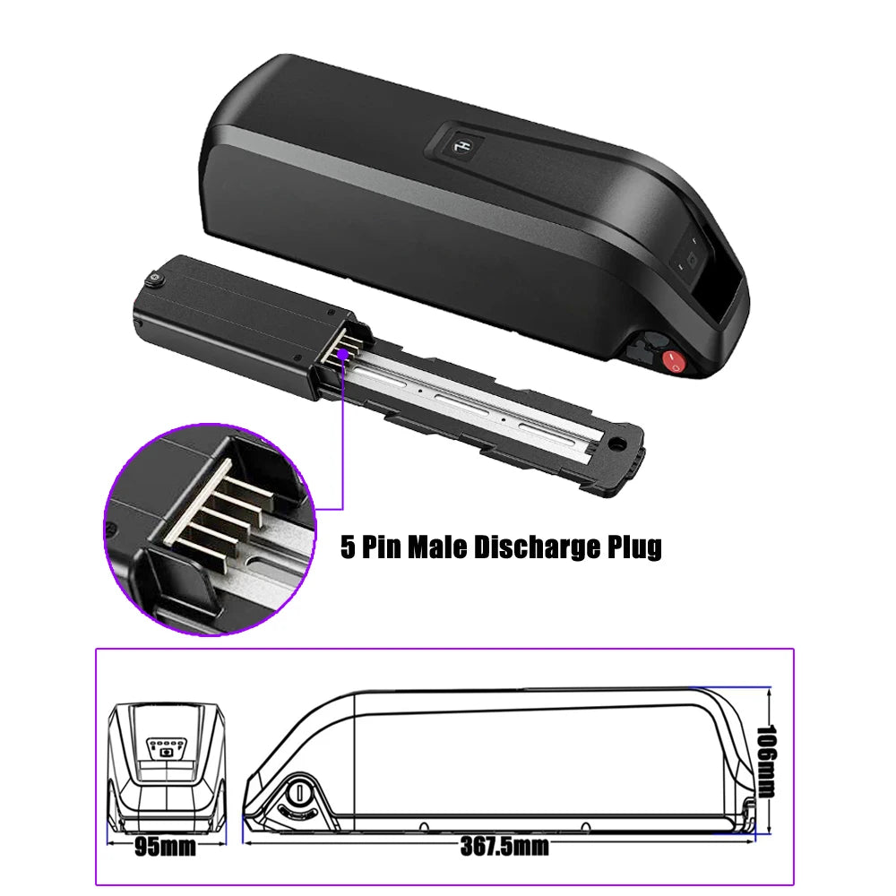 EMOKO C91 Upgraded Lithium-ion Battery Pack 48V 15Ah 17.5Ah 840Wh Removable Akku for 500W 750W ENGWE M20 Long Range E-bike