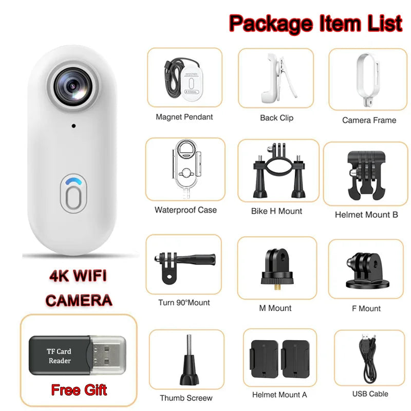 JETO H88 Mini 4K WiFi Body Camera with Magnetic Clip