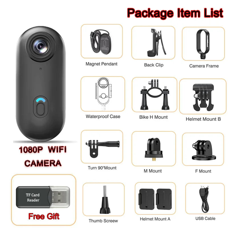 JETO H88 Mini 4K WiFi Body Camera with Magnetic Clip