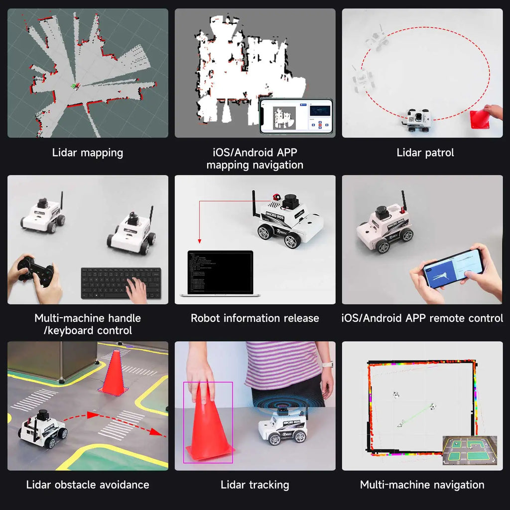 ROS2 Robot Car Kit Virtual Machine Control Programmable Toy With Metal Motor 2MP Camera Adopt ROS2-Humble Python3 Programming