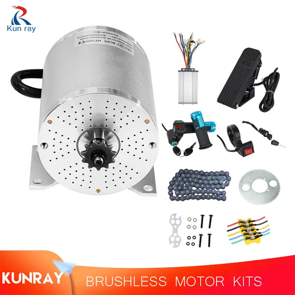 Kunray 1000W 3000W 72V  E-bike DC Motor Brushless Controller for Motor 36V 48V 2000W with Speed Throttle  for Scooters Go-Karts