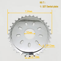 Bike Spoke Wheel Chainwheel 32T Bicycle Sprocket Replacement Parts Spokes Gear Set For Spokes Mount Electric Bike Left Drive Kit